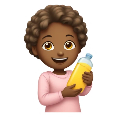 happy girl who gives a bottle to a baby sticker