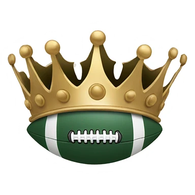 Crown on top of football sticker