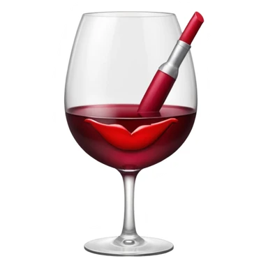 lipstick kiss on red wine glass sticker