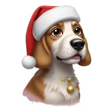Dog in Christmas outfit sticker