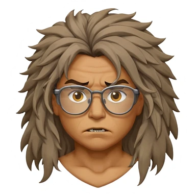 Glasses-Wearing wild Warrior bust sticker