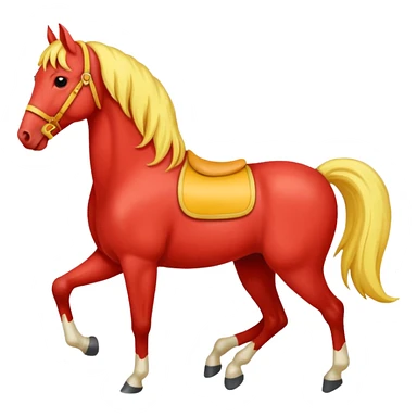 Cavalo vermelho e amarelo pastel sticker