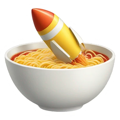 toy rocket in ramen bowl sticker
