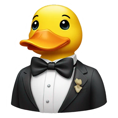 Rubber duck wearing a bow tie sticker