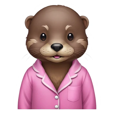 Otter floating in pink pajamas sticker