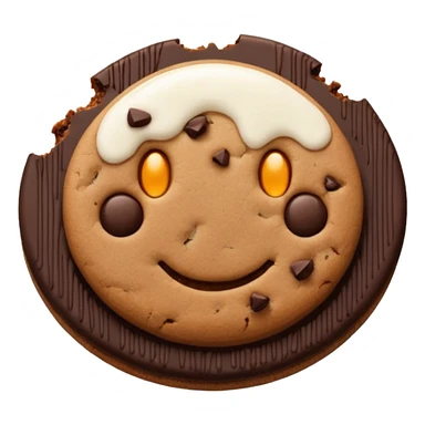 one brown dark chocolate cookie with no face sticker