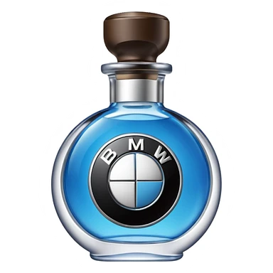 BMW logo inside a perfume bottle sticker