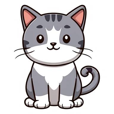 Gray tabby tuxedo cat sticker
