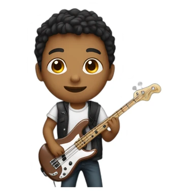 Boy is playing bass sticker