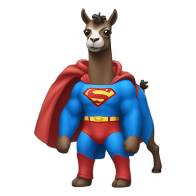 Superman lifting Llama sticker