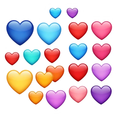 different colour hearts  sticker