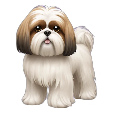 Dog Shih Tzu with long wool full-height  sticker
