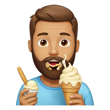 bearded man ice cream sticker