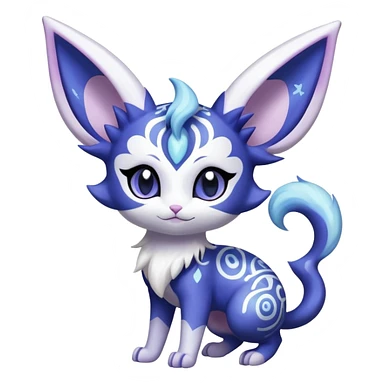Shiny Exotic Cute Adorable Majestic Espeon-Meowstic-Hybrid-Creature with pattern-markings sticker