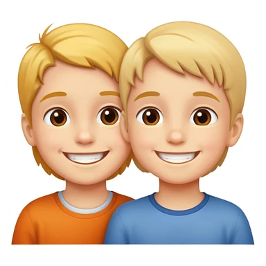 two children smiling at each other, happy and kind sticker