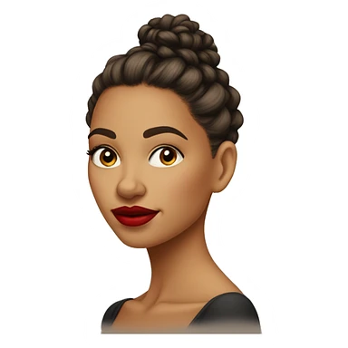 pretty-long-curly-messy-bun-caramel-woman-red-lips- sticker