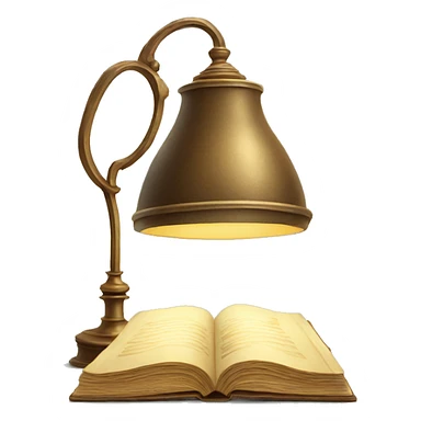 vintage lamp with open book sticker