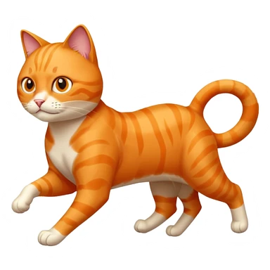 Fast orange cat running sticker