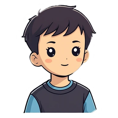 realistic portrait of a boy sticker