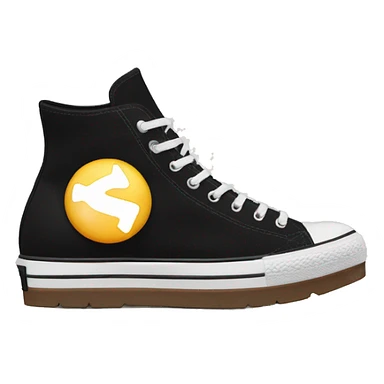 Black platform converse platform shoes hike  sticker