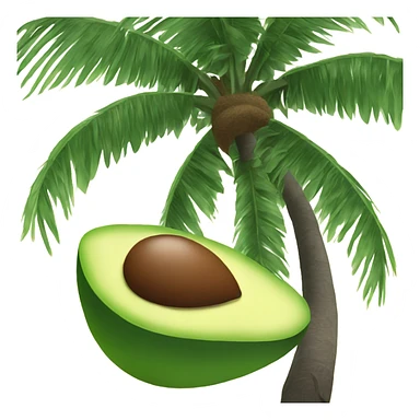 Avocado under a palm tree sticker