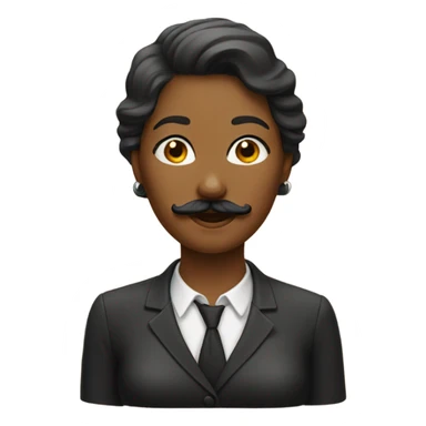 woman with mustache sticker