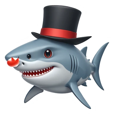Shark with a top hat sticker