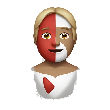 Half red half white heart sticker