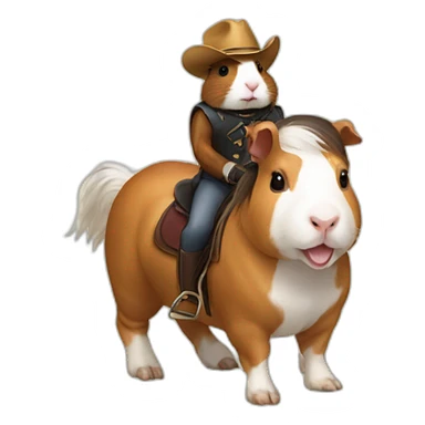 guinea pig riding a horse sticker