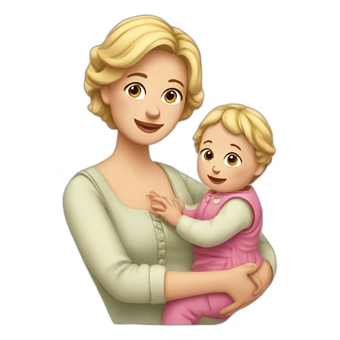 Femme française et son bébé sticker