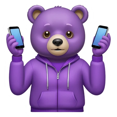 خرسی که لباس هاش بنفشه و کارای خود مراقبتی انجام میده sticker