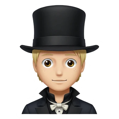 Sabo l'empereur des flammes avec un chapeau haut-de-forme noir  de one piece sticker