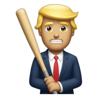 trump hold a baseball bat sticker
