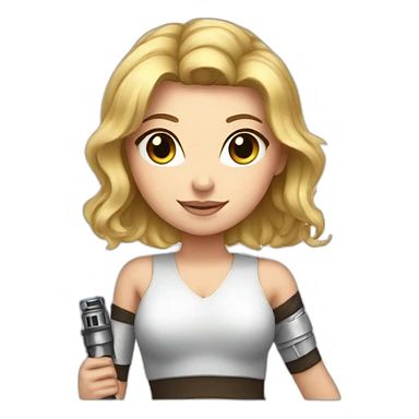 Sexy white girl holding lightsaber sticker