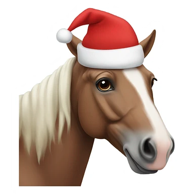 Horse wearing Christmas hat sticker