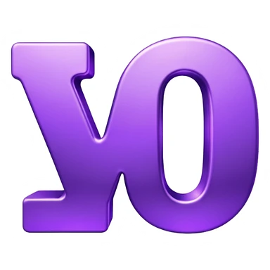 3D text that spells “you” in a shiny purple fancy font  sticker