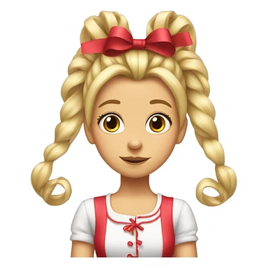 Cindy-lou who hair with ribbons sticker