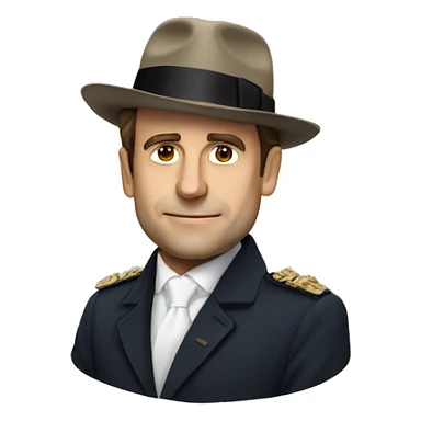 Macron avec un chapeau  sticker