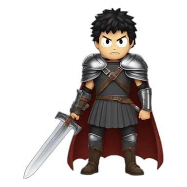 angry berserk guts carrying a huge sword on his shoulder sticker