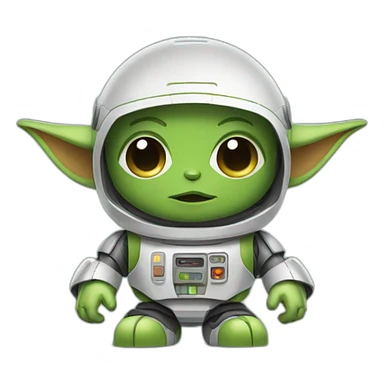 cute robot with yoda ears sticker