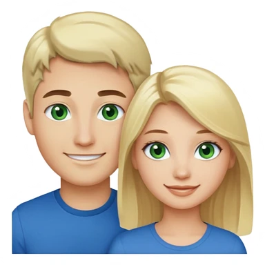 Girl blonde Green eyes man dark Hair blue eyes sticker