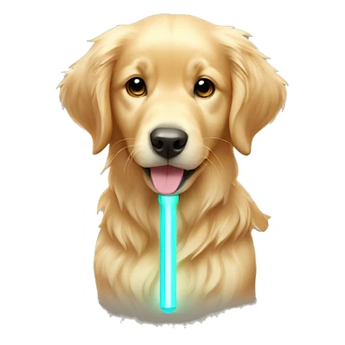 Dog golden retriever with a cutie enhypen lightstick  sticker