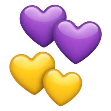 purple and yello hearts sticker