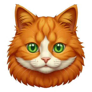 orange puffy cat with green eyes sticker