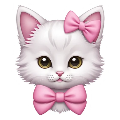 cute kitten with a pink bow sticker