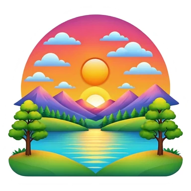 Pôr do sol com Naturezw sticker