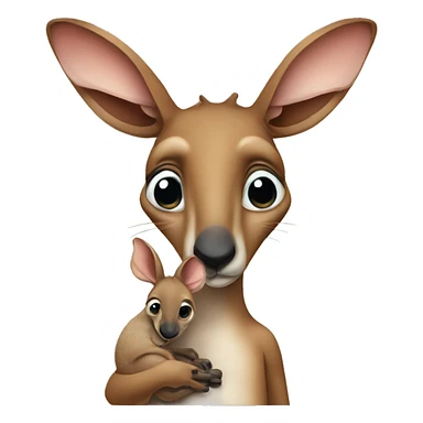 Kangaroo with baby in pouch sticker