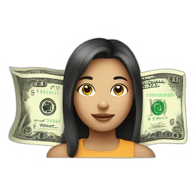 dollar above girl sticker