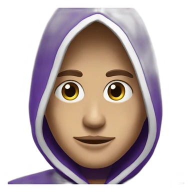 Dominus black hoddie purple eyes sticker