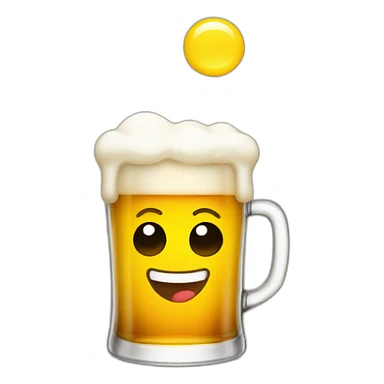 Smiling cute glass of beer emoji sticker
